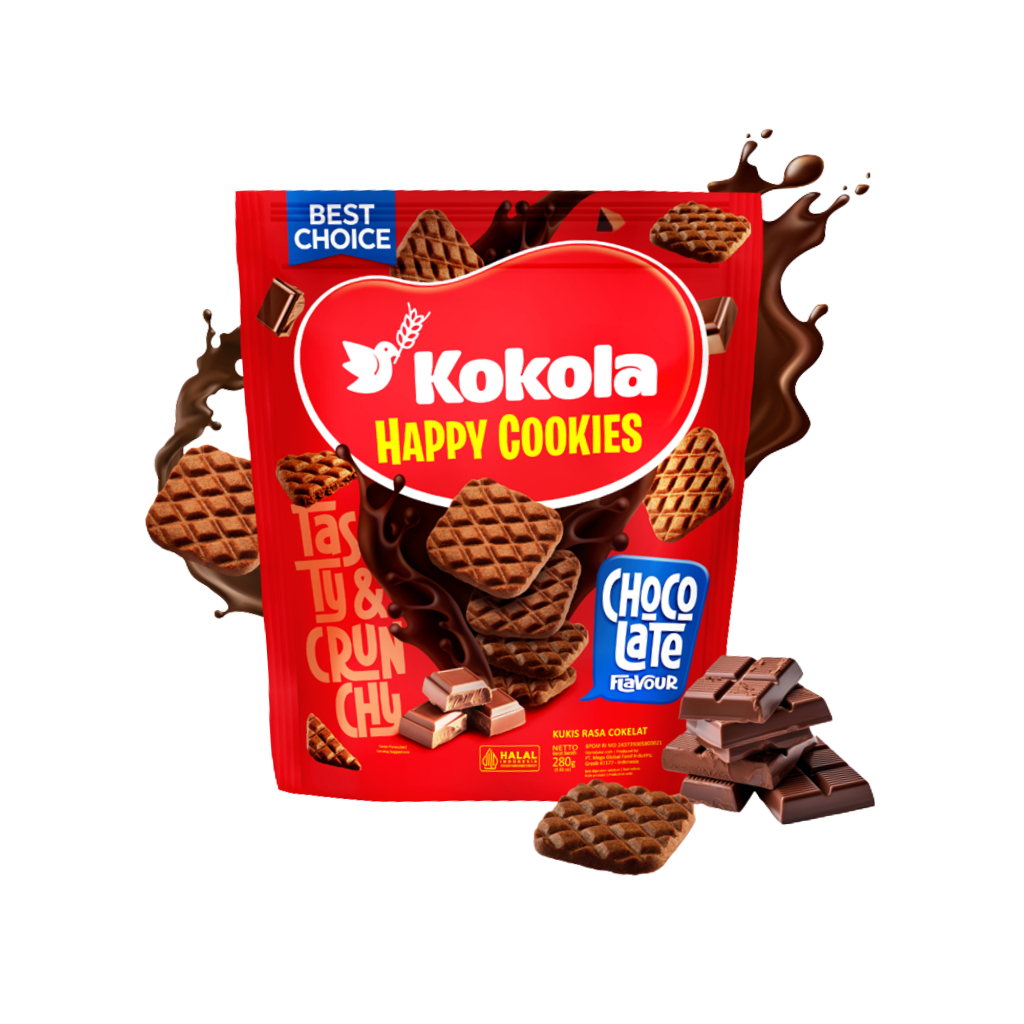 

Kokola Happy Cookies Choco Late 280gr Kemasan Pouch Murah Surabaya