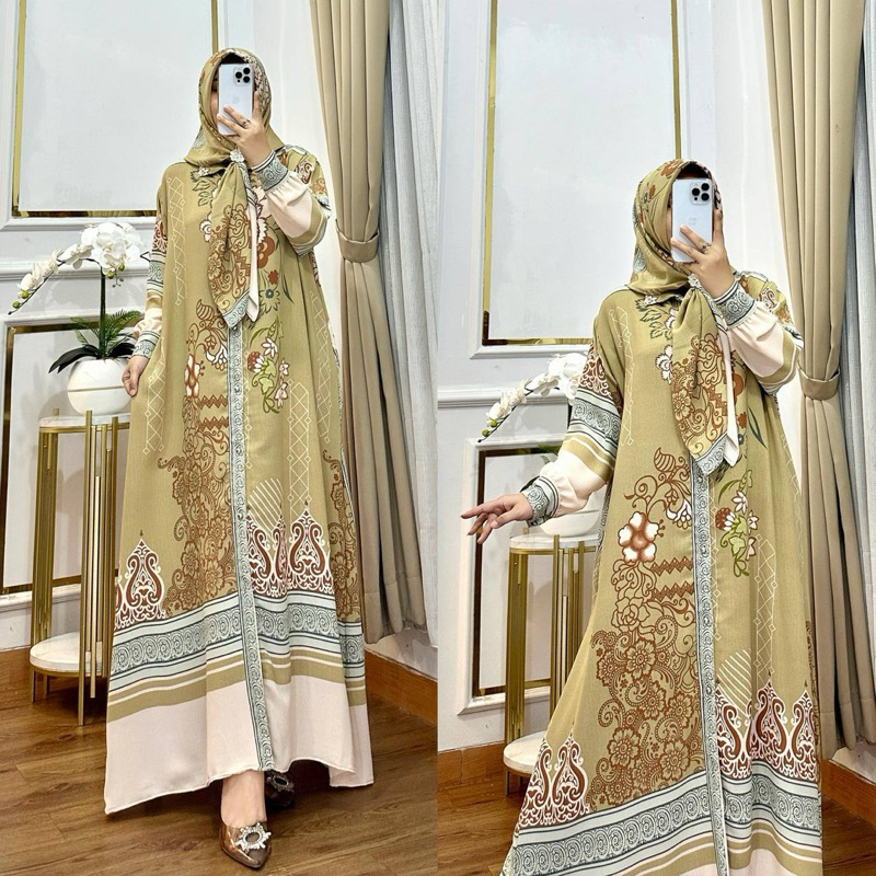 SET HIJAB ALEVA BAJU LEBARAN 2025 SETELAN GAMIS HIJAB