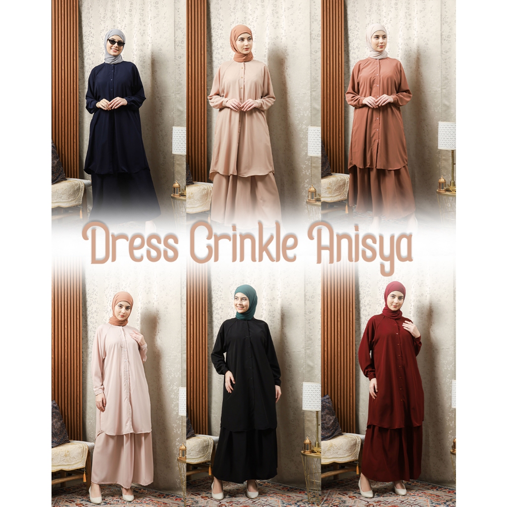 Anisya SetRok Crinkle | Setelan Wanita | Rok & Tunik | Muslim Wear