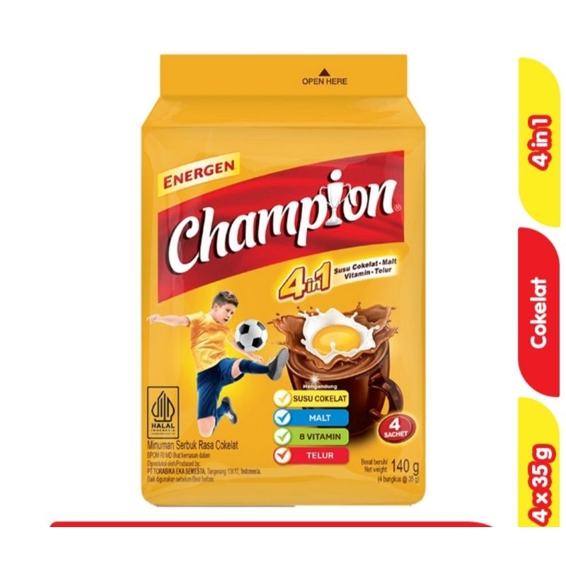 

Energen Champion Minuman Serbuk Coklat Bag 4×35gr