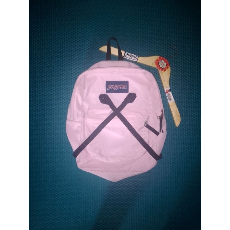 tas jansport polos warna pink susu