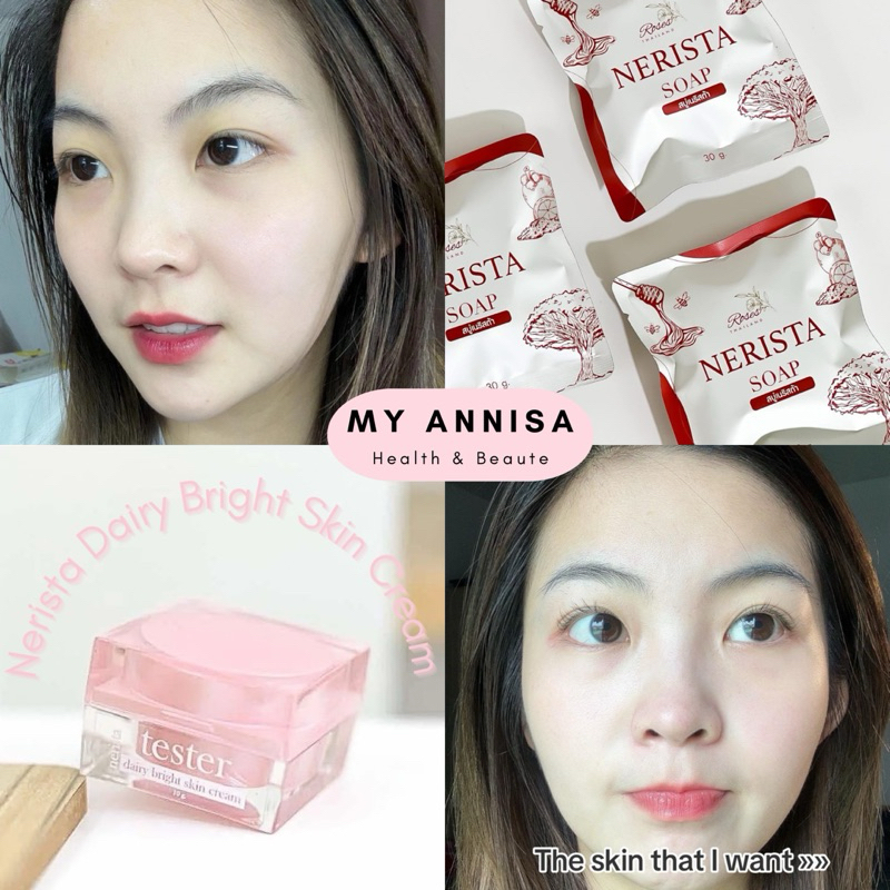 Sepaket Skincare Sabun Nerista Soap + Nerista Night Cream Malam Original Thailand (Whitening Glowing
