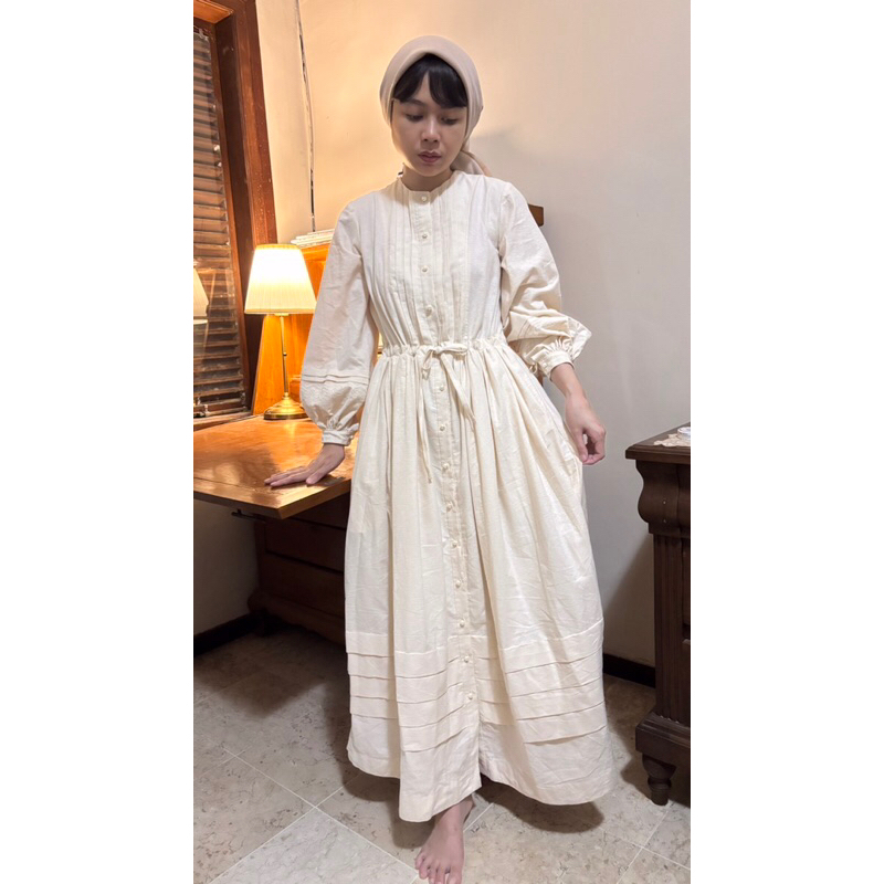 Byhening modest Audrey  dress - dress muslim wanita lengan panjang gaya vintage