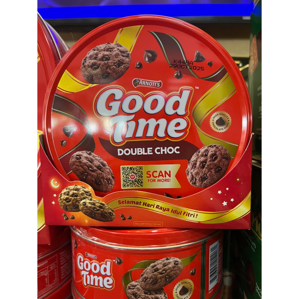 Arnotts Good Time Double Choc Kaleng 144 gr (1 Dus Isi 12 Kaleng)