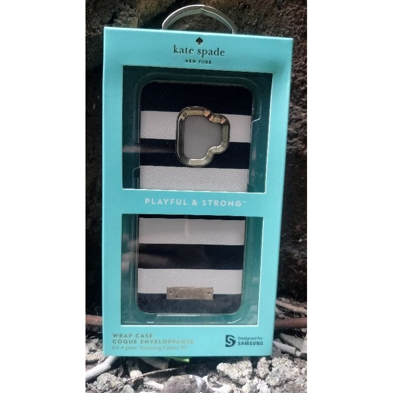 Case Original Samsung Official Galaxy S9 Kate Spade Black White Stripe Case