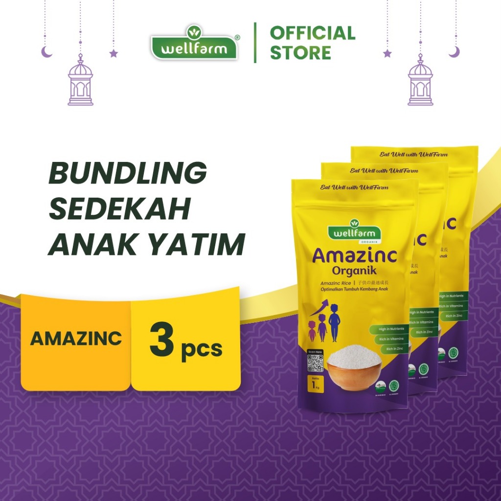 

WellFarm Beras Amazinc Organik 3 Pcs, Spesial Bundling Sedekah Anak Yatim