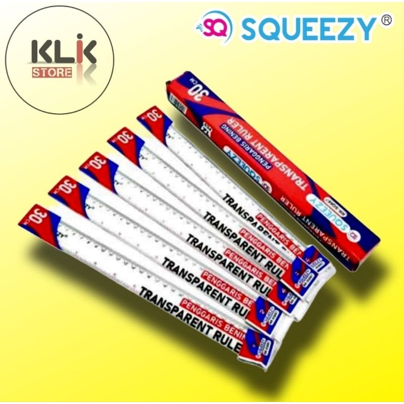

Penggaris Squeezy 30cm / Ruler Mistar Transparan Mika Plastik Panjang