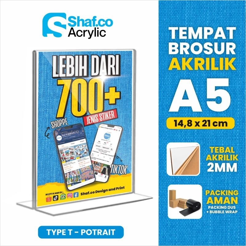 

Akrilik Tent Card Tent Holder / Tempat Brosur Akrilik A5 2mm Potrait / Acrylic Qris Barcode // Akrilik Menu // Akrilik Promo
