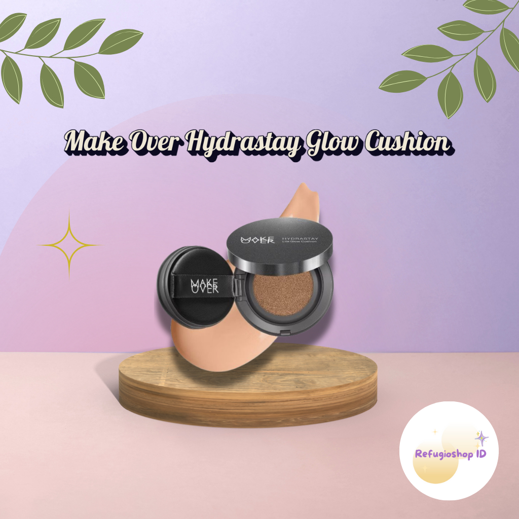 MAKE OVER Hydrastay Lite Glow Cushion 15 g - Cushion atau Foundation Compact untuk Dry Skin atau Kul