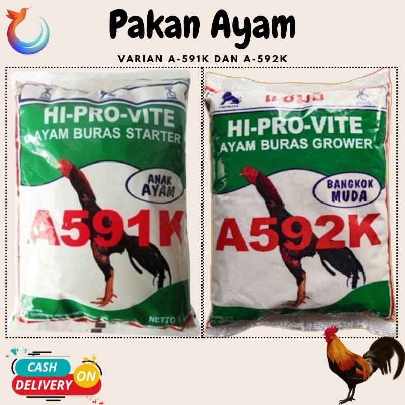 Pakan Ayam Voer Ayam A591 A592 A593 A594 Kemasan Pabrik isi 1kg