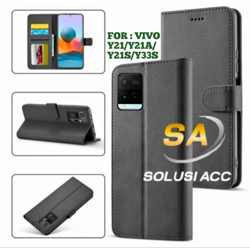 CASE HP VIVO Y21 Y21A Y21S Y33S FLIP COVER WALLET SARUNG HP CASING DOMPET
