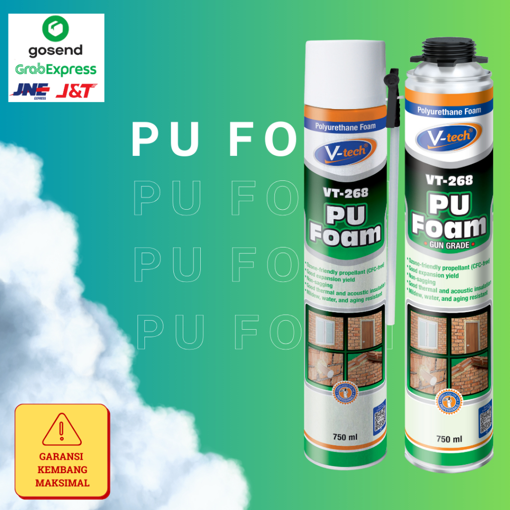 PU Foam  / Sealant Spray / Busa Anti bocor / Isi 750ml / Insulasi Panas & Suara Ramah Lingkungan
