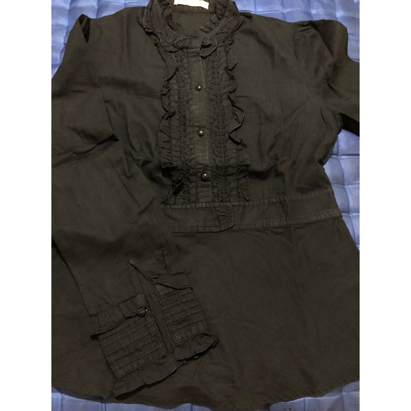 preloved kemeja hitam fit body