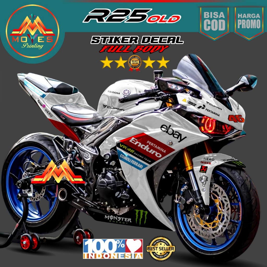 Tahan Lama Bisa COD Decal Sticker Motor R25 Old Full Body Motip Balap // Stiker R25 Decal R25