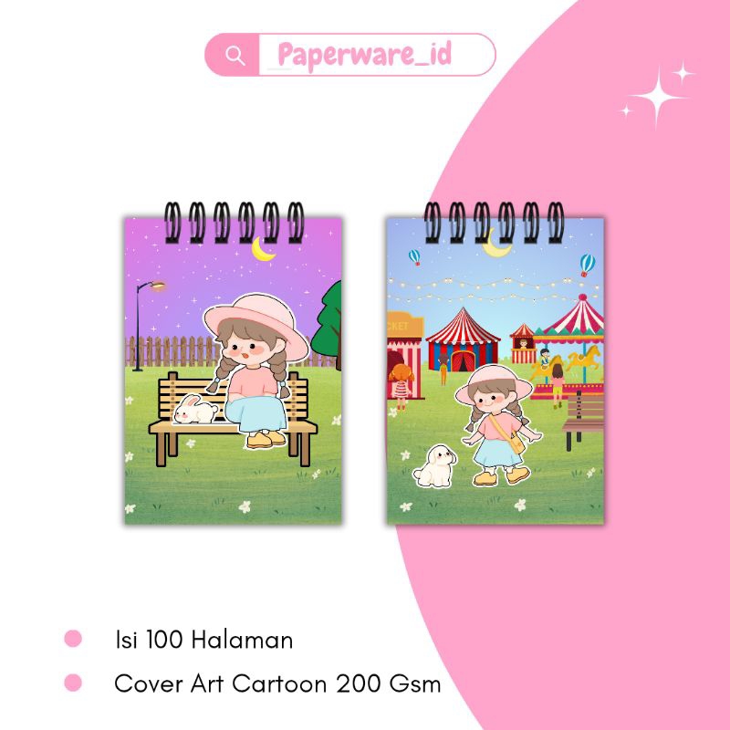 

mini notebook karakter cute girl / buku tulis kecil karakter cute girl / buku tulis karakter / buku tulis travel size