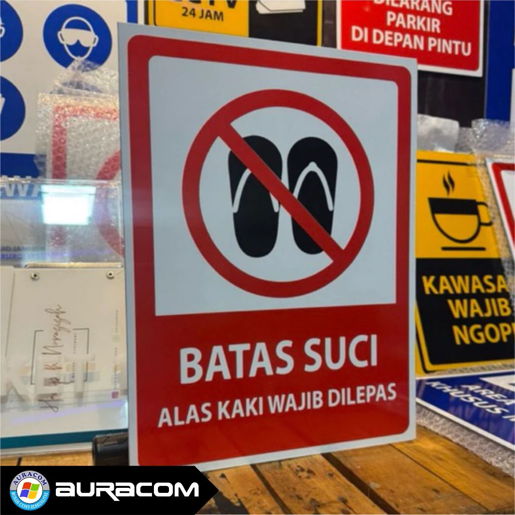 

Sticker Vinyl Akrilik Stiker Sign Alas Kaki Harap Dilepas 35 x 15 cm - B107