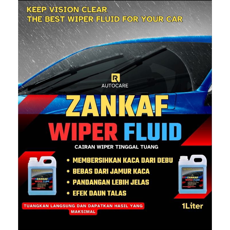 Cairan Wiper Fluid Pelindung Kaca Anti Baret Jamur Kaca Debu 1 Liter - Pembersih Kaca Mobil
