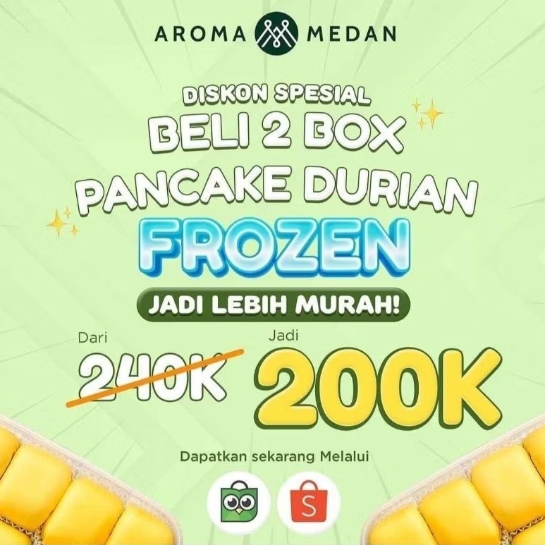 

[FROZEN] 2 BOX PANCAKE DURIAN ISI 8 + COOLINGBAG