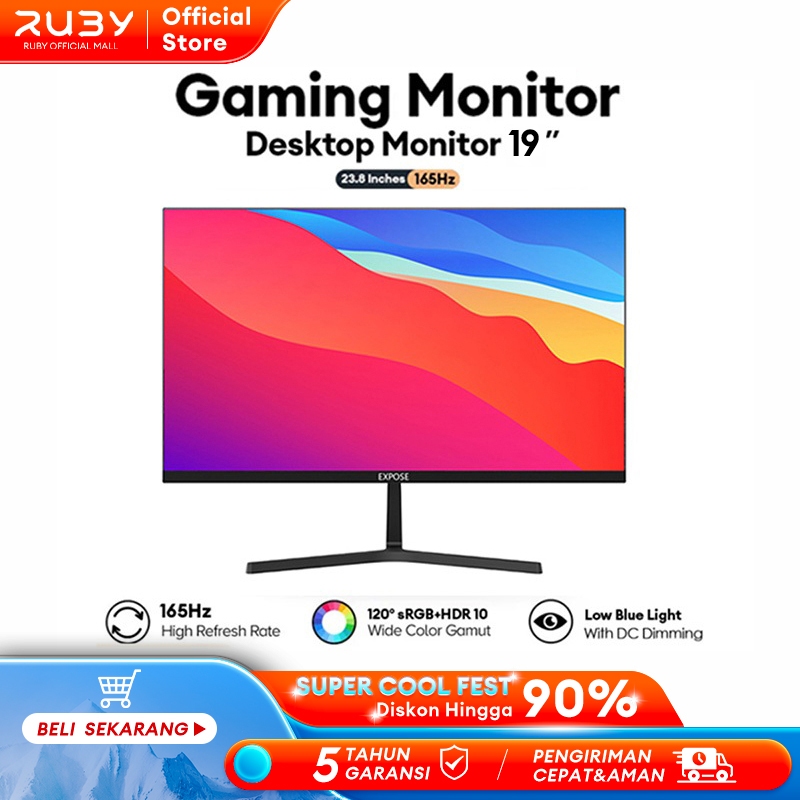 Monitor 19 inch Gaming Monitor 22 inch Monitor khusus IPS 178 1080p 75Hz PS3/PS4 HDMI/VGA Monitor PC