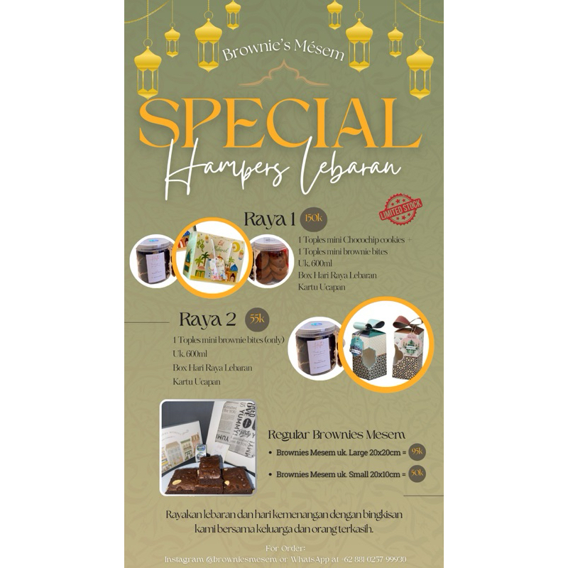 

Raya 1 - Special Hampers Lebaran Brownies Mesem