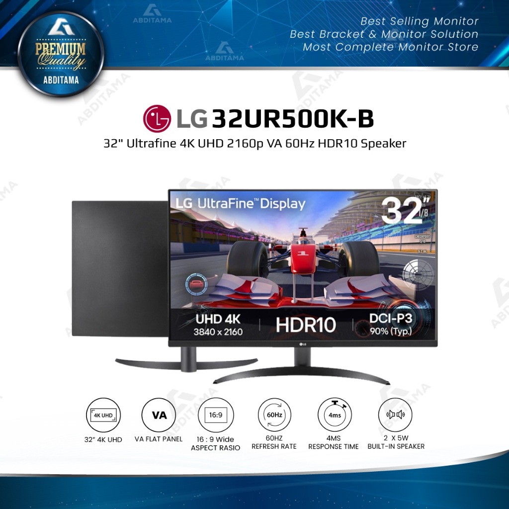 Monitor LED UltraGear LG 32UR500K-B Ultrafine 4K UHD HDMI 2.0x2 DP 1.4x1 Vesa 100x100mm HDR10 Dynami