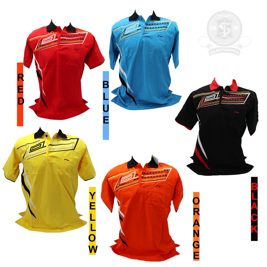 Kaos Kerah Bordir Lining Badminton Coach