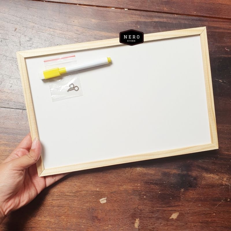 Mini Hanging White Board 20cm x 30cm / Sign Board / Papan Kapur Hitam / Papan Tulis Hitam Berdiri / 
