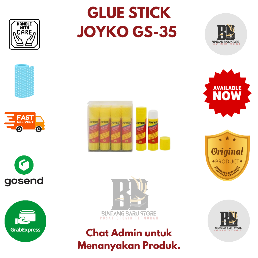 

[HARGA 1 LUSIN] JOYKO - GLUE STICK GS-25 - LEM KERTAS STICK SUPER LENGKET - UK 25 gr