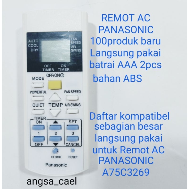 REMOT REMOT AC PANASONIC A75C3269
