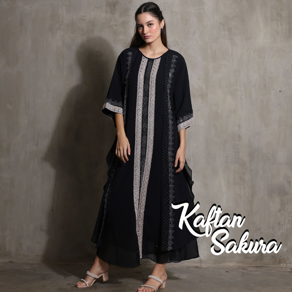 GAMIS ABAYA TURKEY DUBAI PAKAIAN SYAR'I WANITA MUSLIM KOMBINASI PAYET SUPER MEWAH TERBARU LEBARAN