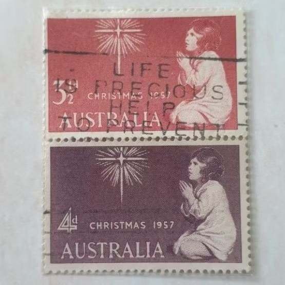 

Perangko Australia Christmas 1957 Tahun 1957 set lengkap 2pcs