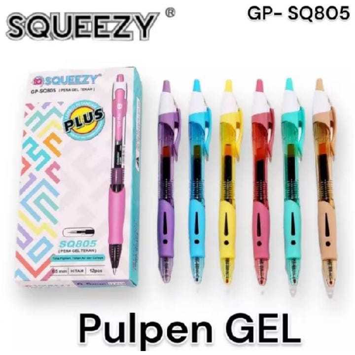 

Gel Pen Cetek Squeezy GP SQ-805 PASTEL COLOR Retractable isi 12 biji