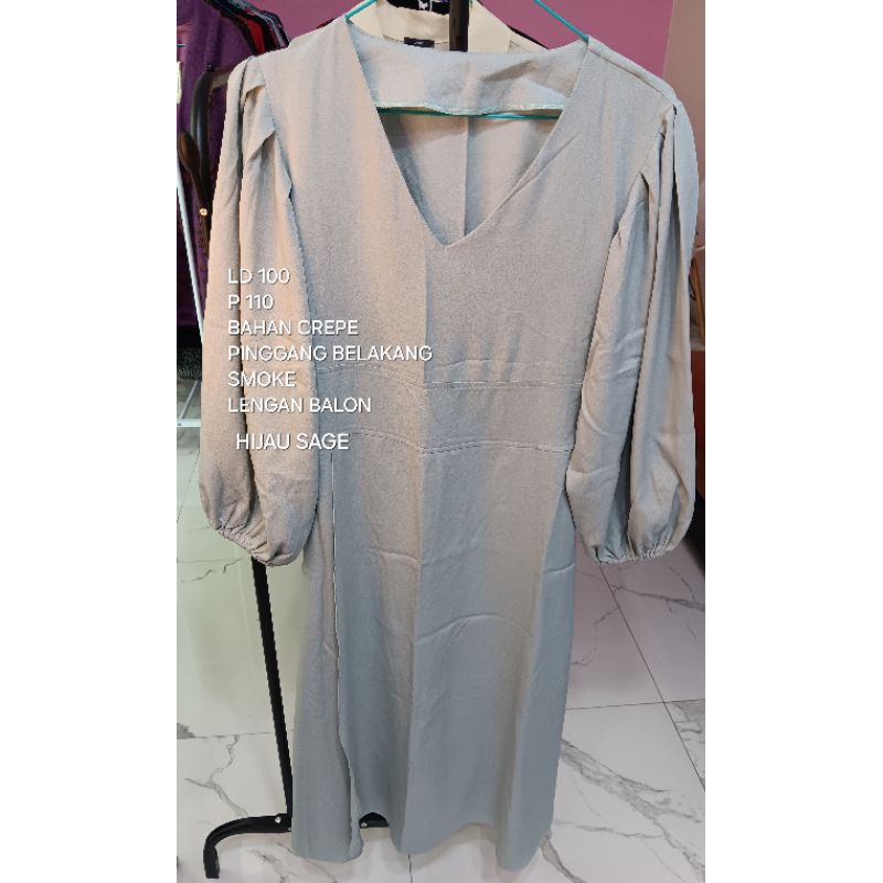 PRELOVED KOREAN DRESS LENGAN BALON