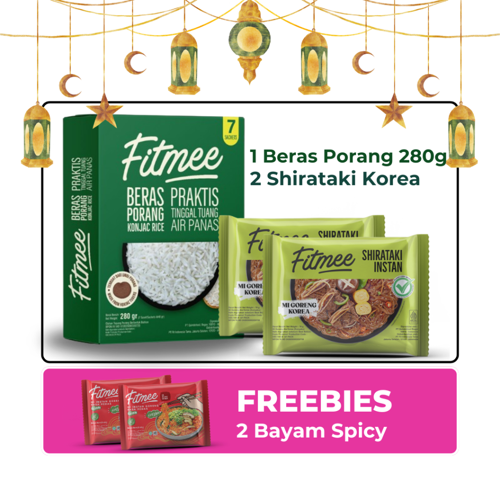 

HAMPERS FITMEE BERAS PORANG 280 GR + SHIRATAKI KOREA FREE BAYAM SPICY