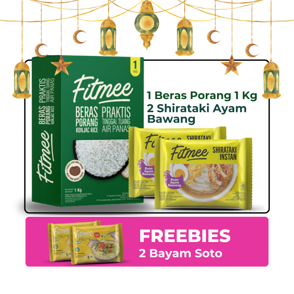 

HAMPERS FITMEE BERAS PORANG 1 KG + SHIRATAKI AYAM BAWANG FREE BAYAM SOTO