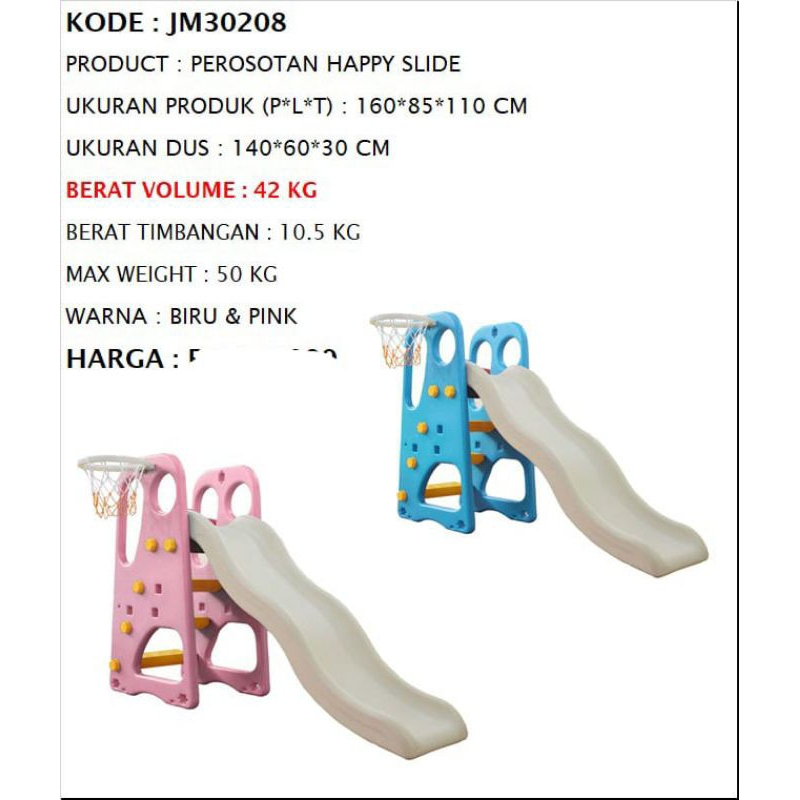 PEROSOTAN HAPPY SLIDE JM30208 perosotan empat anak tangga tinggi 1,1meter mainan seru playground ana