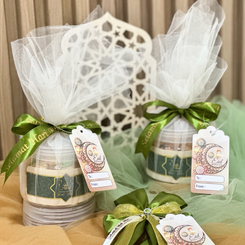 

BISA LANGSUNG KIRIM hampers lebaran idul fitri satuan - termasuk packing + ucapan - toples 400 ml