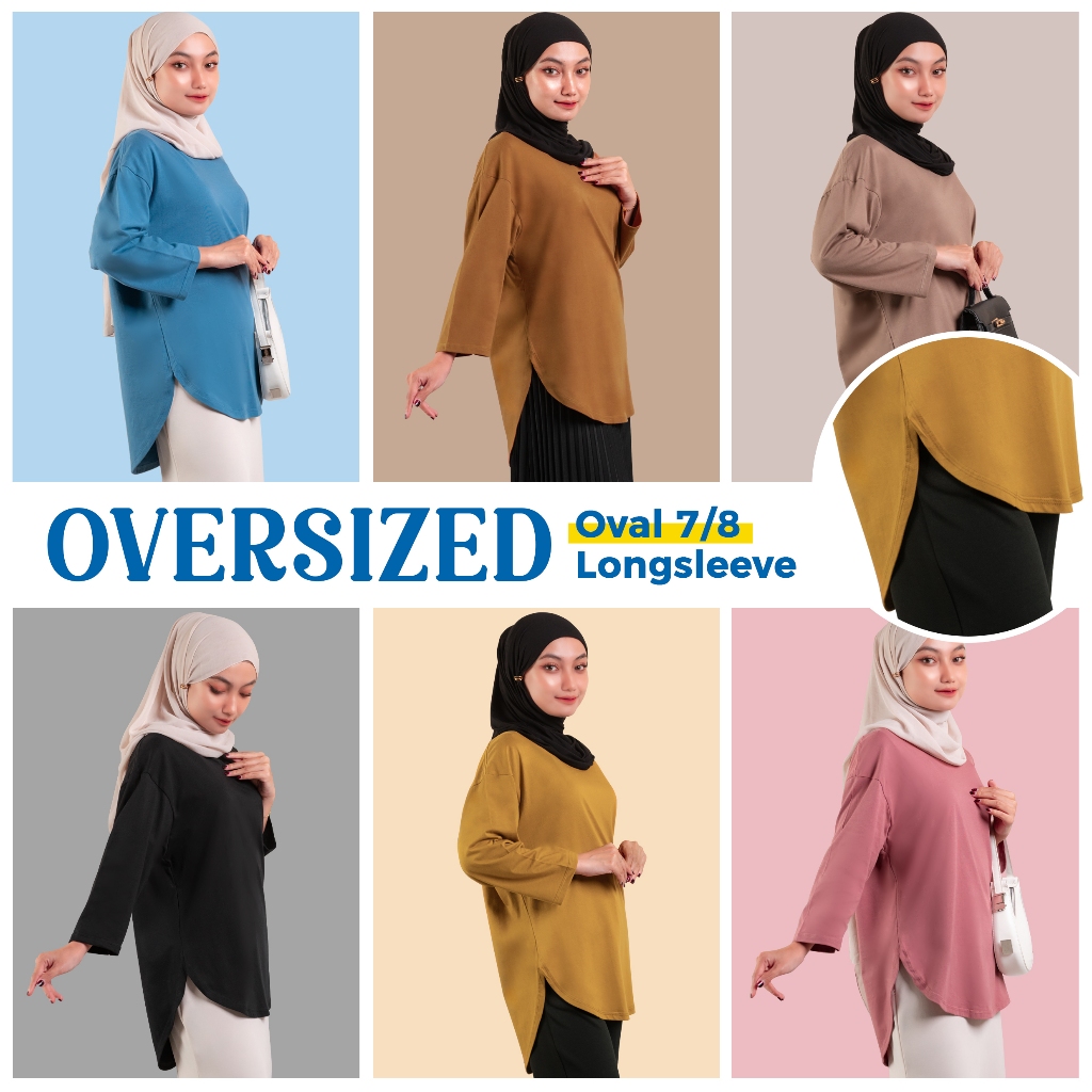 Kaos Oversize Hijab Friendly Potongan Oval