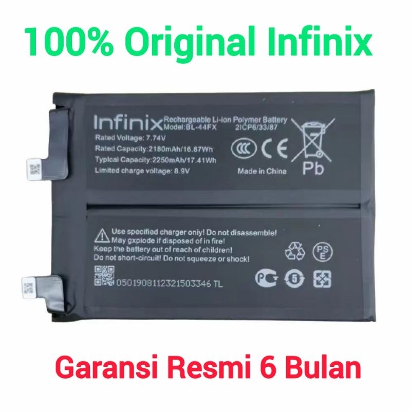 INFINIX Battery infinix  Note12 Vip Note 12 VIP X672 Baterai Batere  BL44FX BL-44FX Original 100%