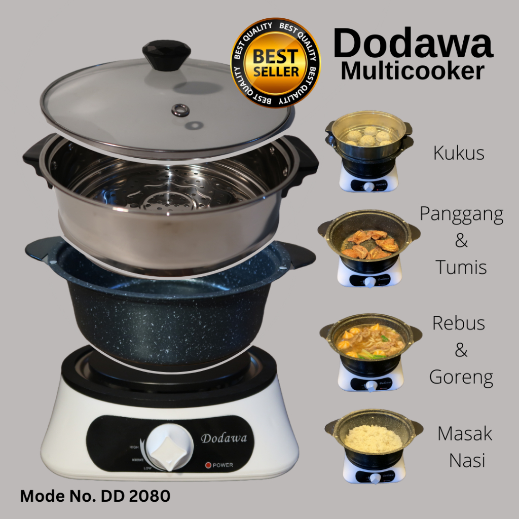 MULTICOOKER DD2080 Panci & Kompor Terpisah - panci eletrik serbaguna kompor Listrik & panci keramik 