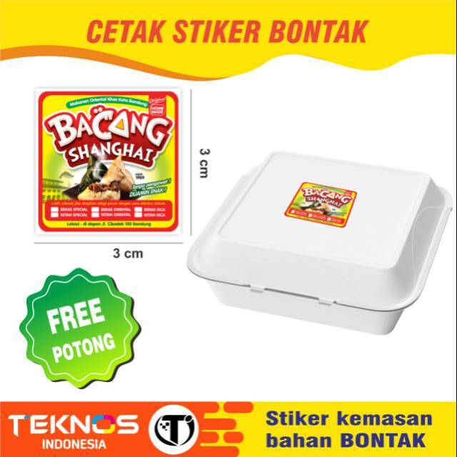 

CETAK STIKER PRODUK MURAH - STIKER CUTING LABEL KEMASAN CUSTOM - BAHAN BONTAK - STIKER KOTAK MAKANAN