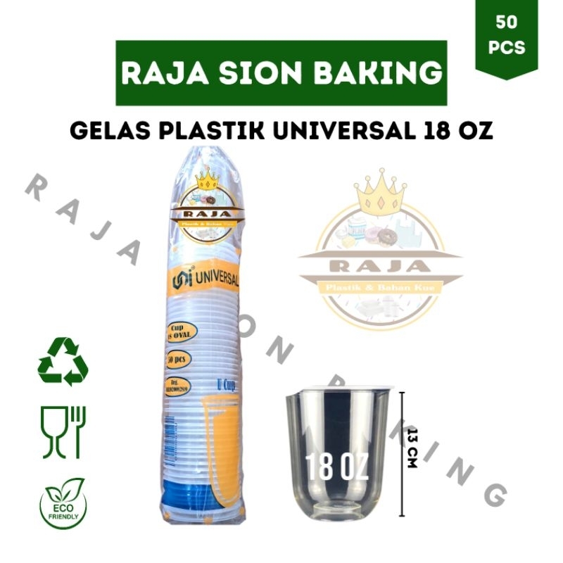 Cup Gelas 18 oz / Cup Gelas Oval 18 Oz / Gelas Plastik Universal