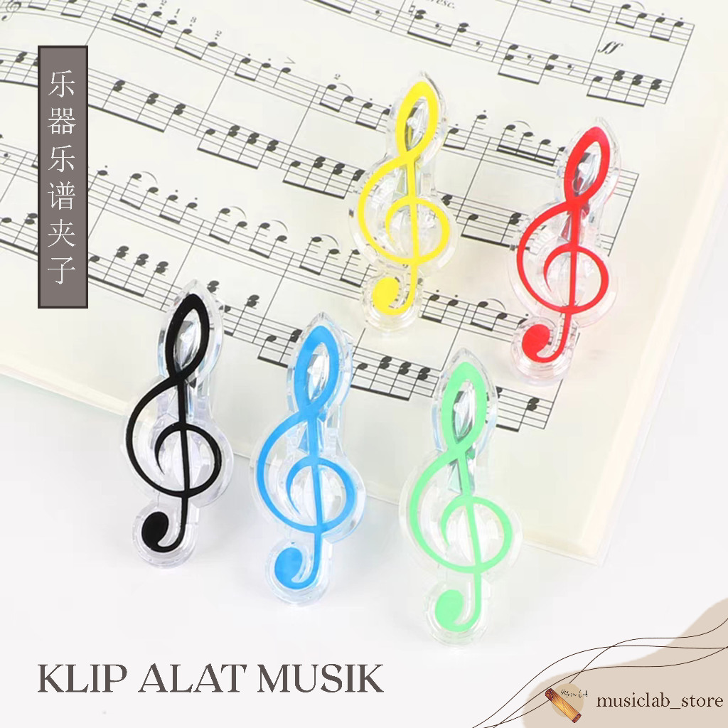 MUSIC LAB Klip partitur besar Penjepit music score , Penahan buku musik (Kunci G)