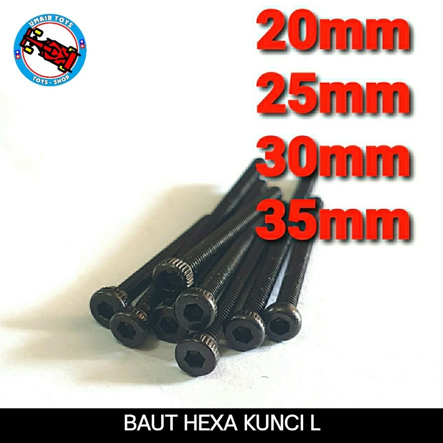 Baut Tamiya M2 Hexa Kunci L / Baut M2 Hex Baut Hexa Kunci L stainless steel eceran