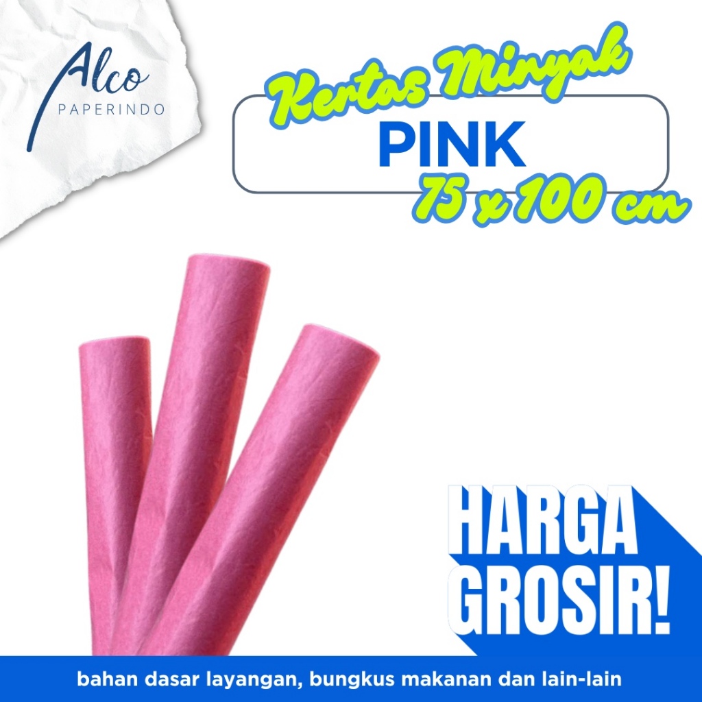 

(1 PAK 500 LBR) Kertas Minyak Wajik Pilus Pink 75 x 100 cm