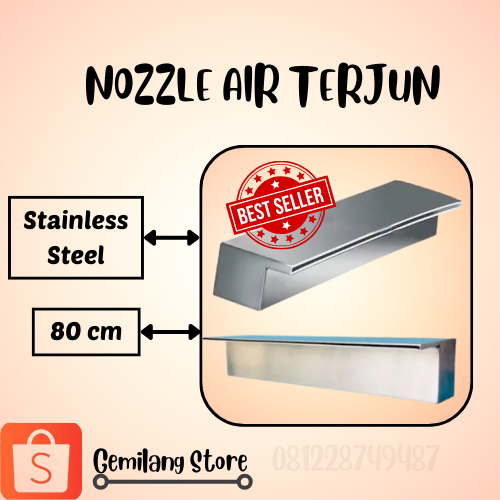 Nozzle Air Terjun Stainless Steel 80 cm