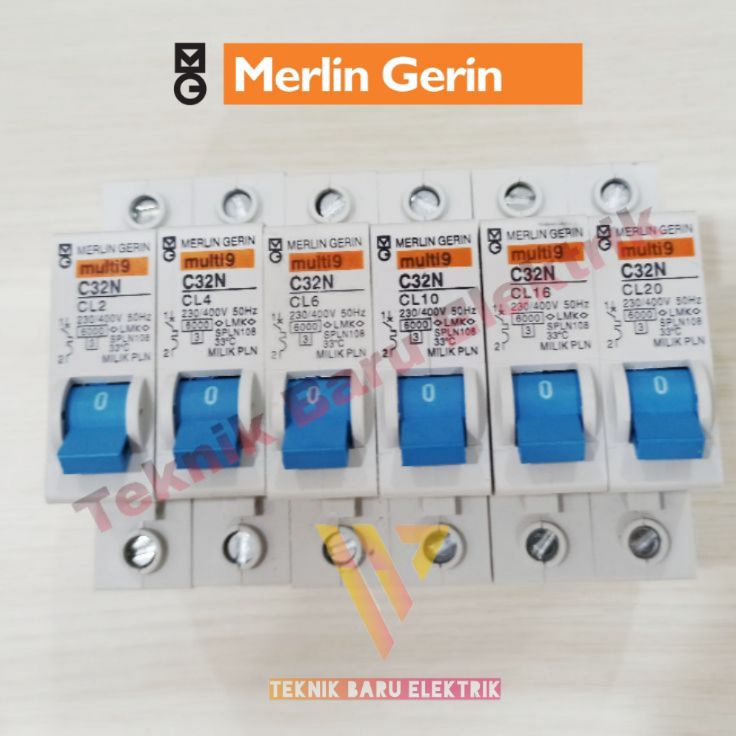 Diskon MCB BIRU MULTI 9 MERLIN GERIN S PLN 2A 4A 6A 1A 16A 2A 25A 32A 4A BREKER PEMUTUS TEGANGAN LIS