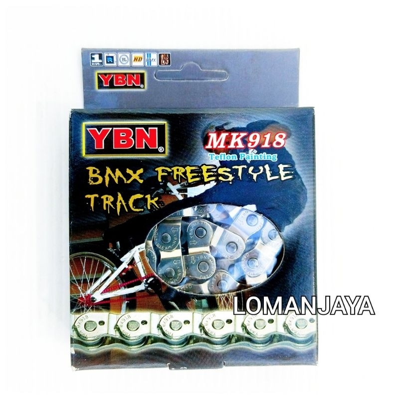 Rantai Sepeda Bmx YBN Silver MK 918 Halflink Bmx Freestyle Single Speed