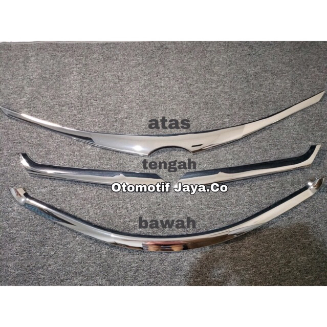 lis grill all new avanza xenia depan atas tengah bawah chrome 3pcs tahun 2012 2013 2014 2015