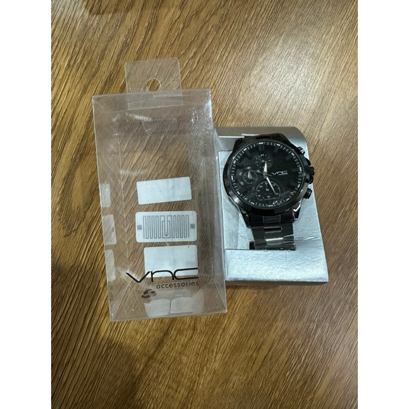VNC Men’s Watch Vincci black watch jam tangan rantai pria jam tangan hitam